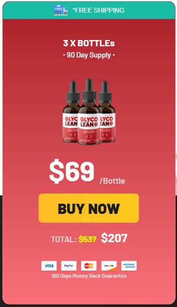 GlycoLean Buy 3 Bottles Package – Official Blood Sugar Support Supplement Bundle